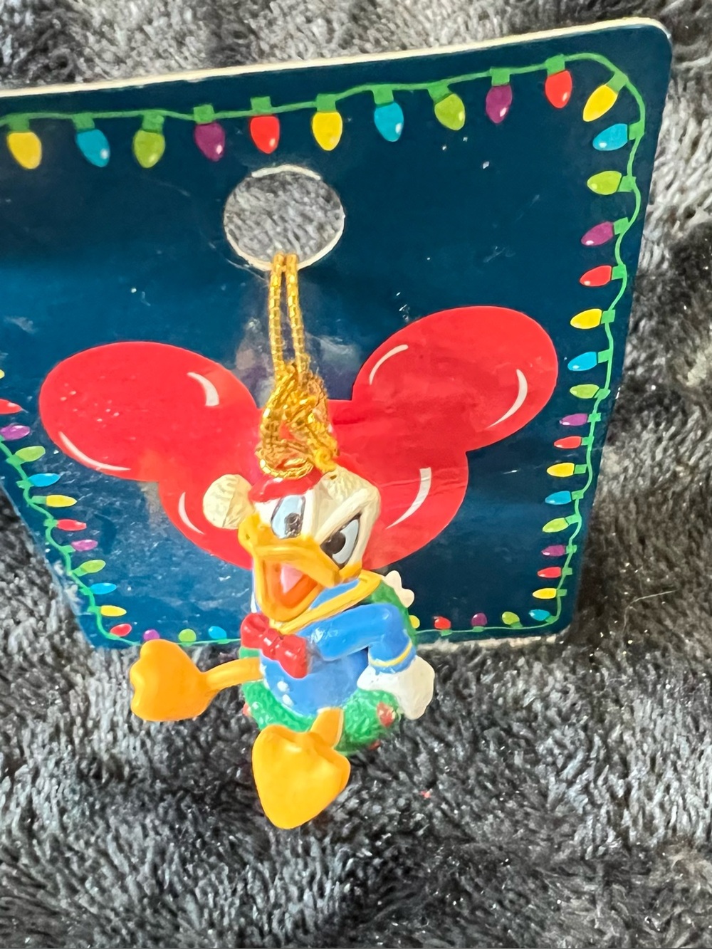 New Vintage Enesco Disney Donald Duck Hanging Christmas Mini Ornament